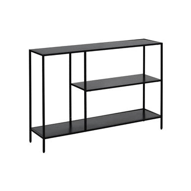 Acero Black Metal Shelf Console Table