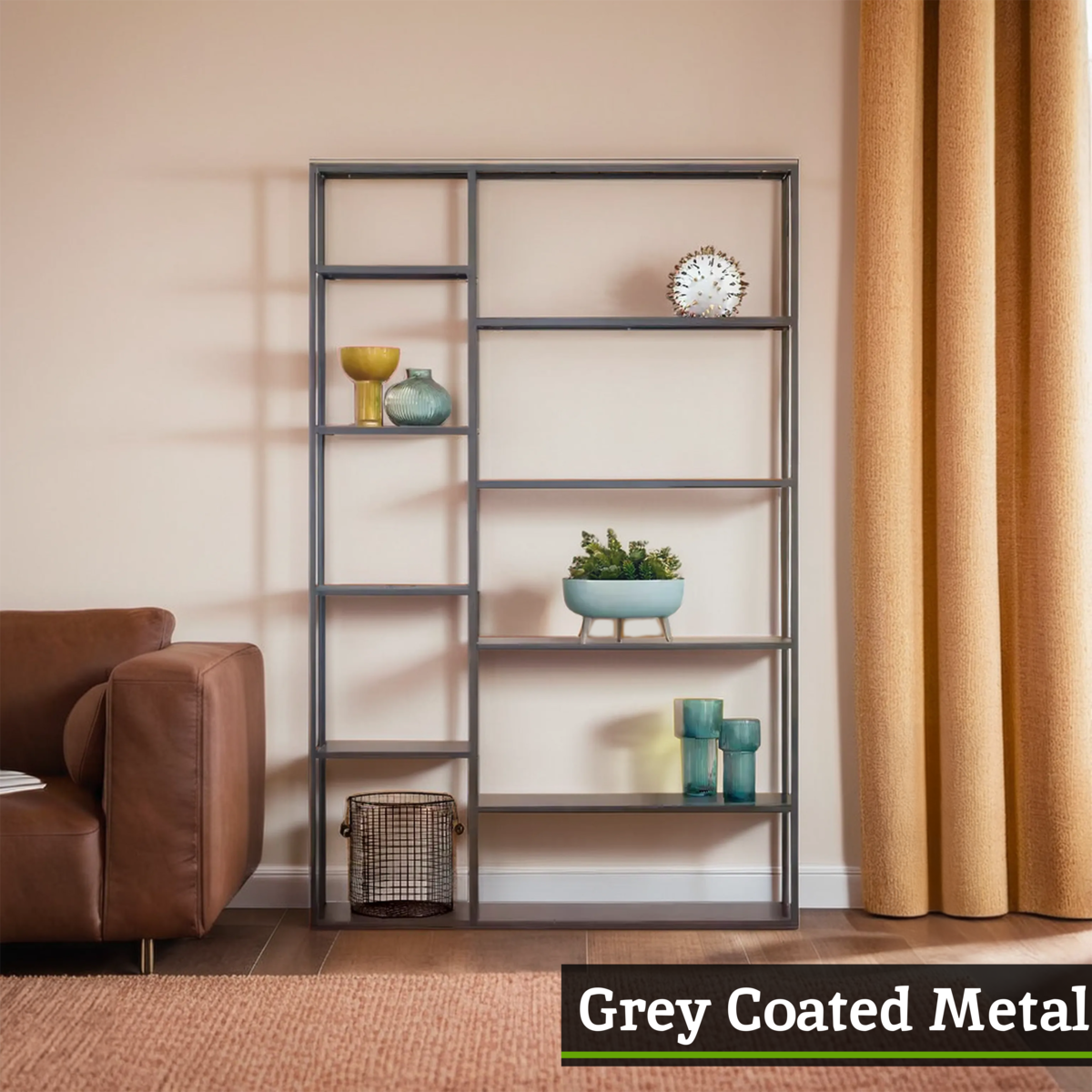 Acero Grey Metal Multi Shelf Unit