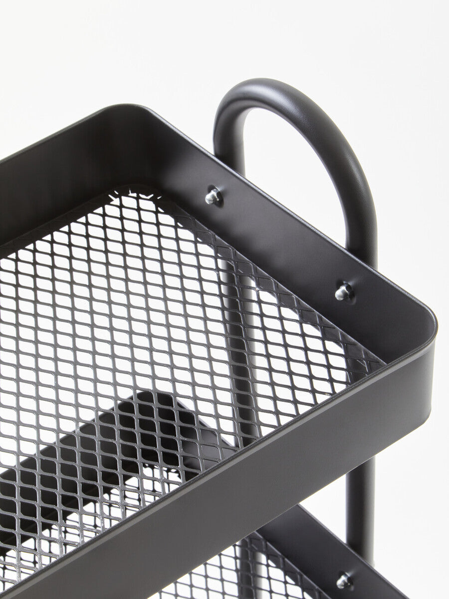Acero Three Tier Black Metal Trolley
