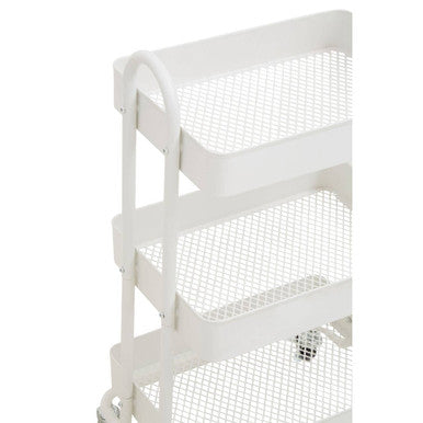 Acero Three Tier White Metal Trolley