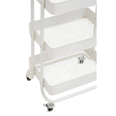 Acero Three Tier White Metal Trolley