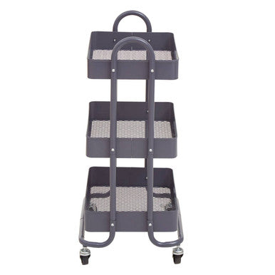 Acero Three Tier Grey Metal Trolley