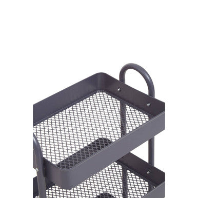 Acero Three Tier Grey Metal Trolley