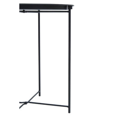 Acero Black Metal Round Side Table