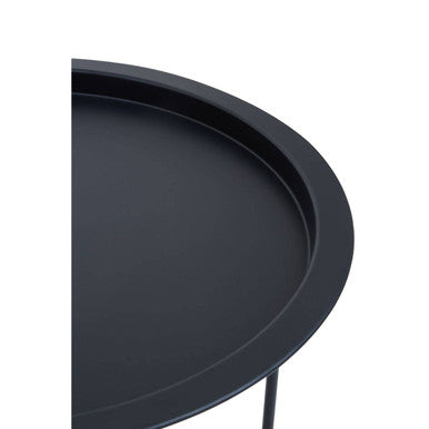 Acero Black Metal Round Side Table