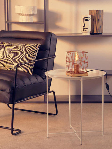 Acero Round White Side Table