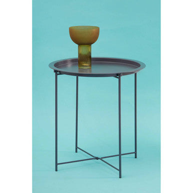 Acero Round Grey Side Table