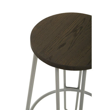 District Grey Finish Metal Frame Bar Stool
