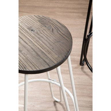 District White Finish Metal Frame Bar Stool