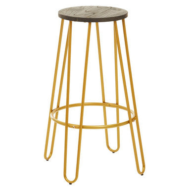 District Gold Finish Metal Frame Bar Stool
