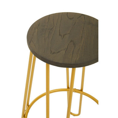 District Gold Finish Metal Frame Bar Stool
