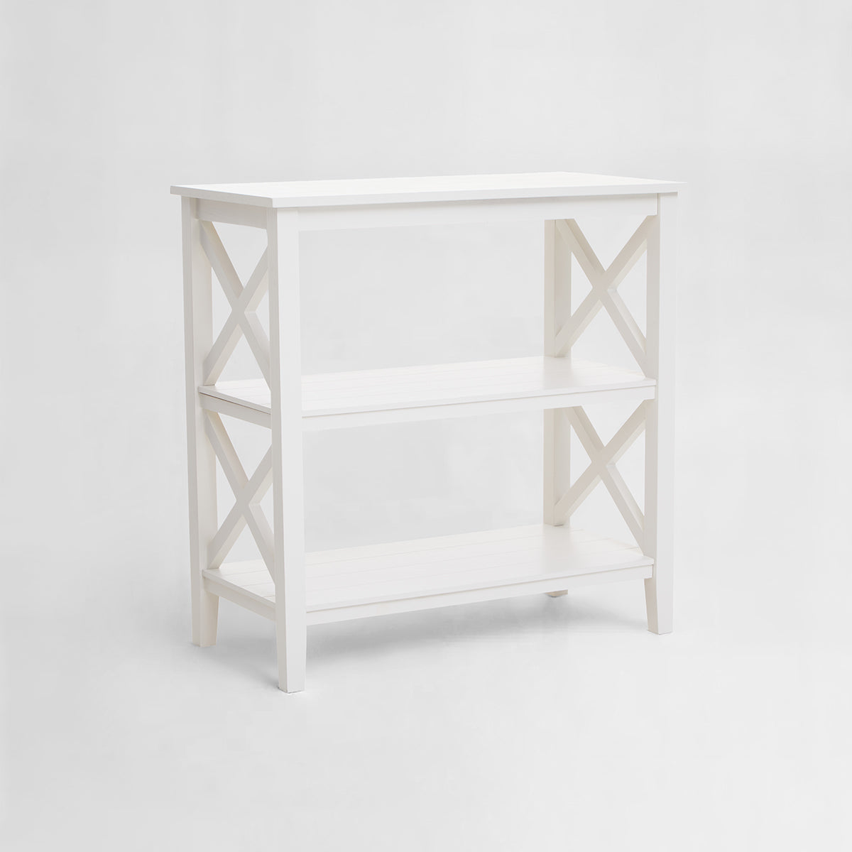 Heritage Three Shelf Ivory Bookcase