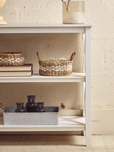 Heritage Three Shelf White Bookcase