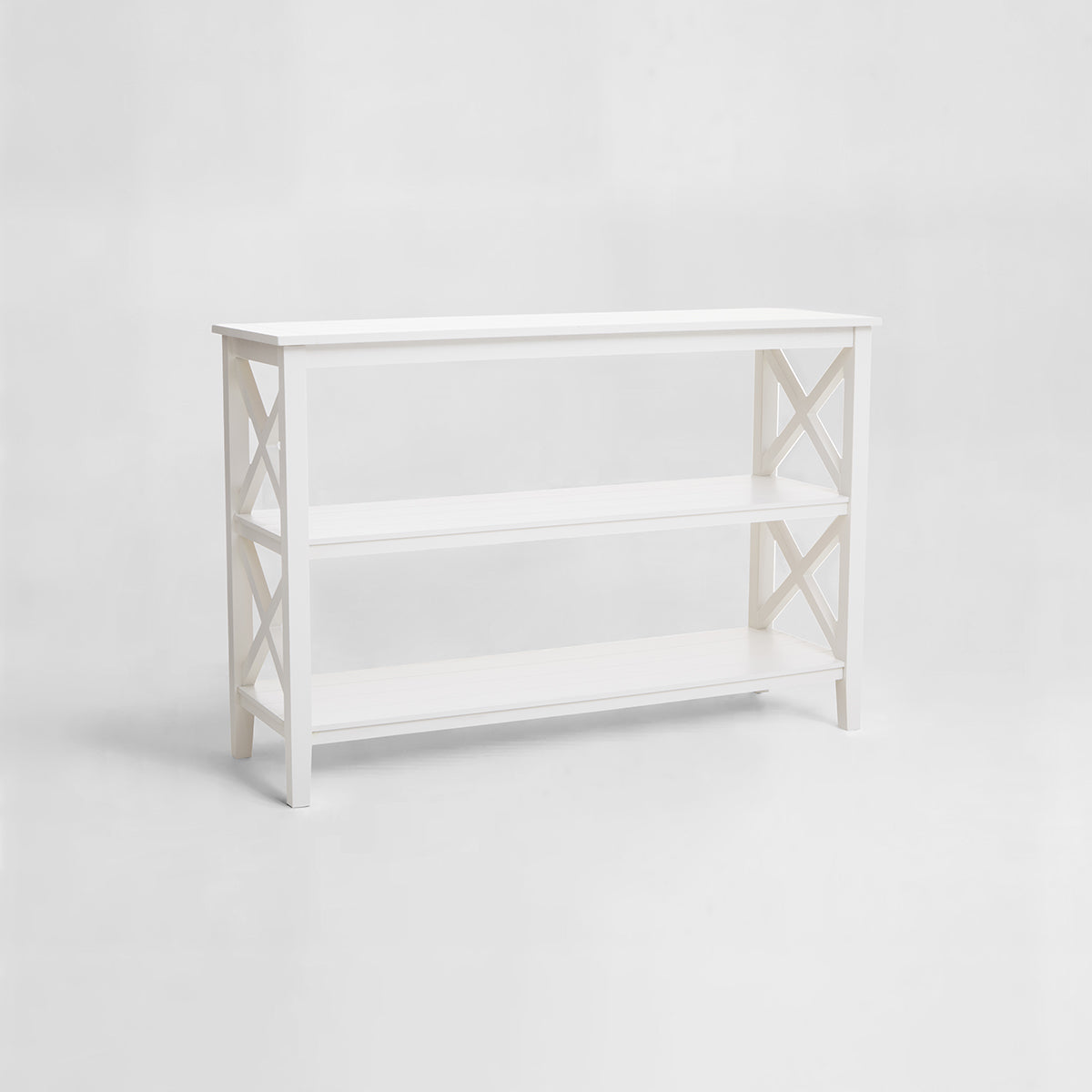 Heritage Three Shelf Large Ivory Bookcase