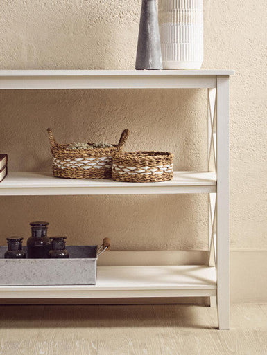 Heritage Three Shelf Large White Bookcase