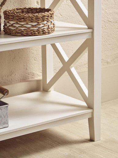 Heritage Three Shelf Large White Bookcase