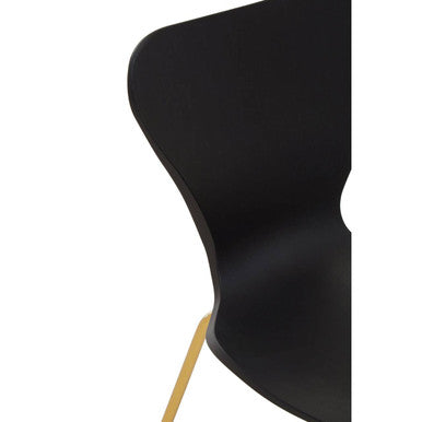 Laila Black Seat Dining Chair With Gold Chrome Legs