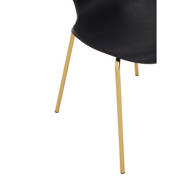 Laila Black Seat Dining Chair With Gold Chrome Legs