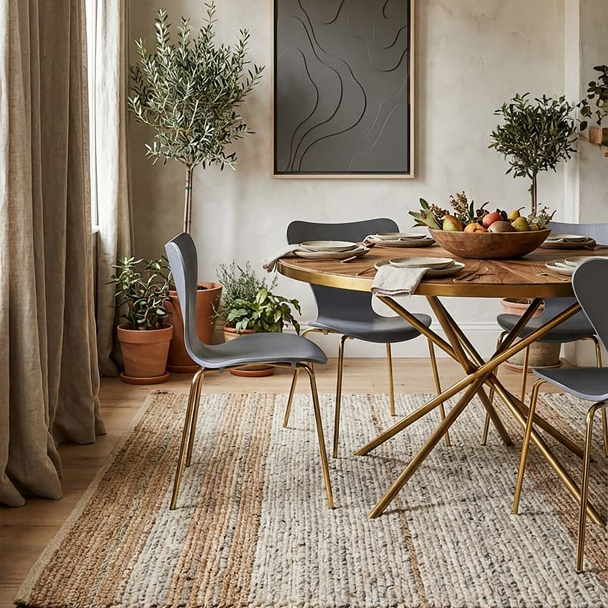 Laila Dining Chair With Grey Seat