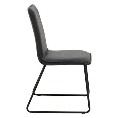 New Foundry Black Leather Effect Chair