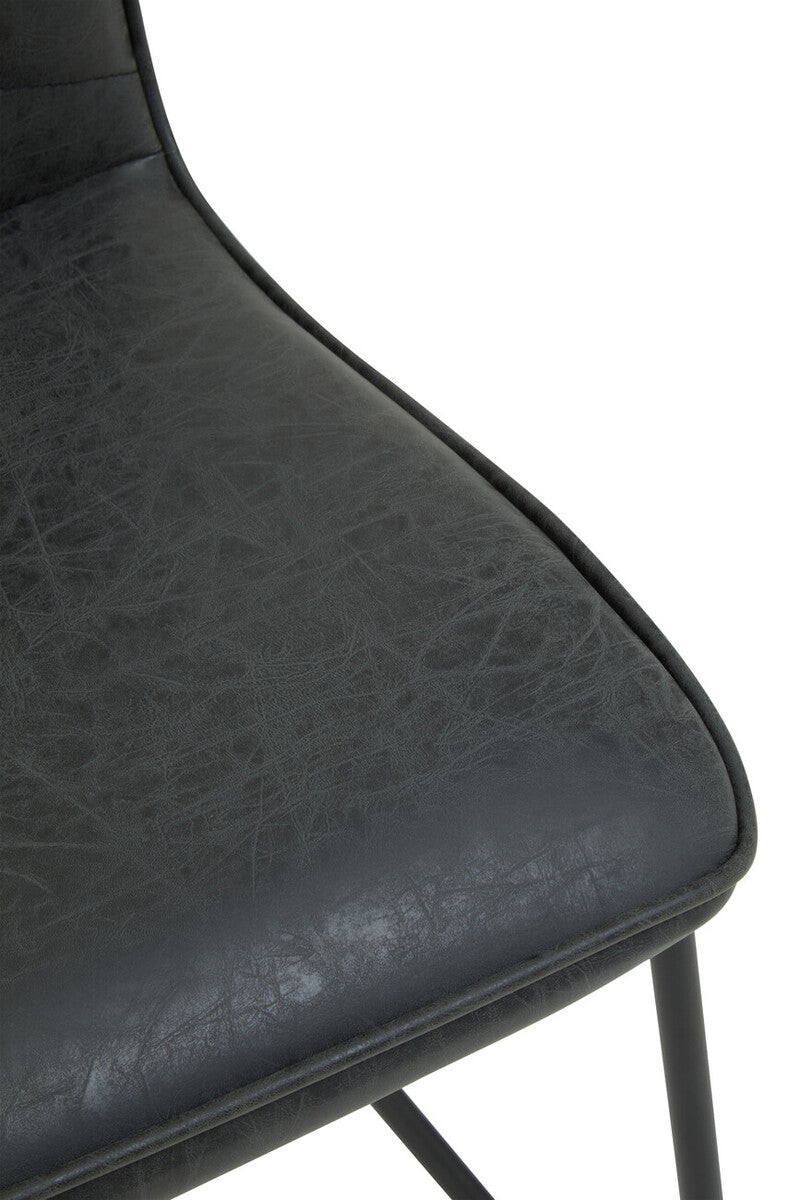 New Foundry Black Leather Effect Chair