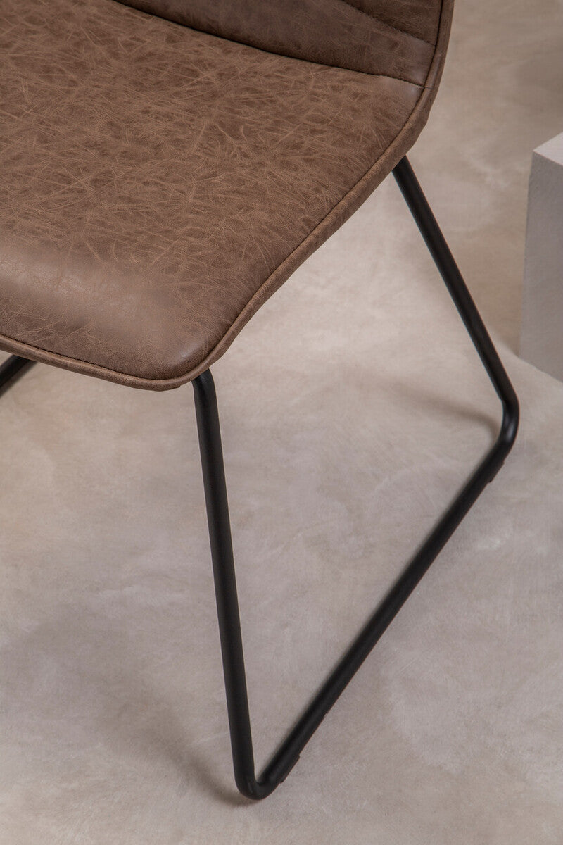 New Foundry Brown Leather Effect Chair