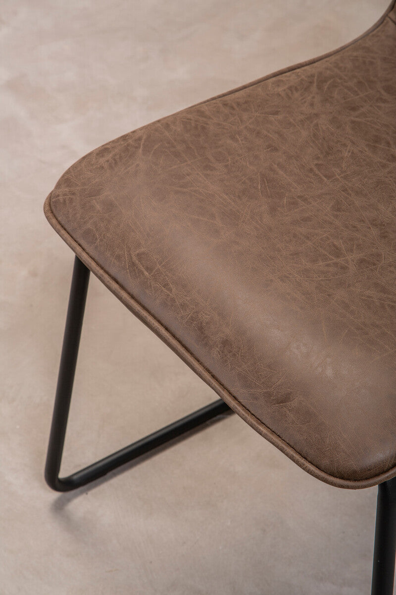 New Foundry Brown Leather Effect Chair