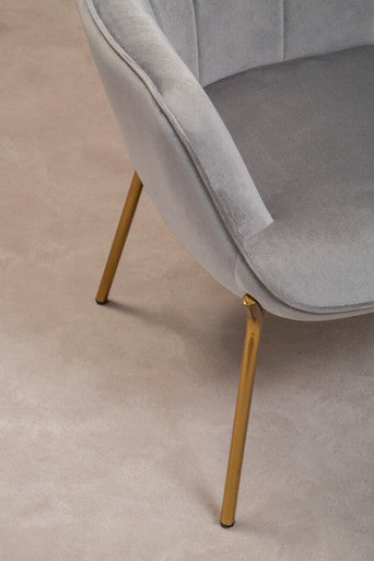 Stockholm Grey Velvet Chair