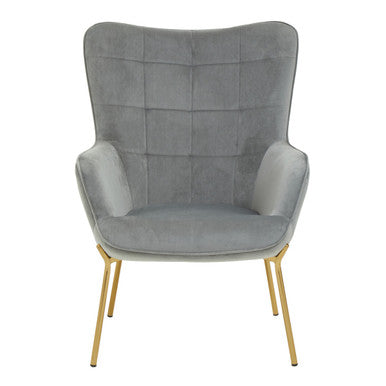 Stockholm Grey Velvet Chair