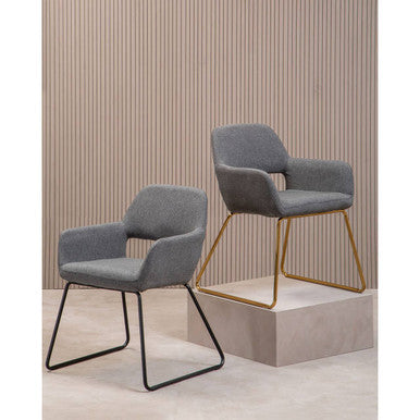 Stockholm Grey Fabric Dining Chair