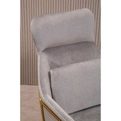 Stockholm Grey Velvet Armchair