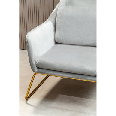 Stockholm Grey Velvet Armchair