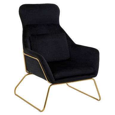 Stockholm Black Velvet Armchair