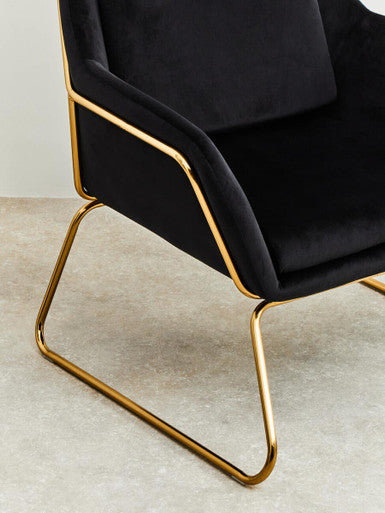 Stockholm Black Velvet Armchair