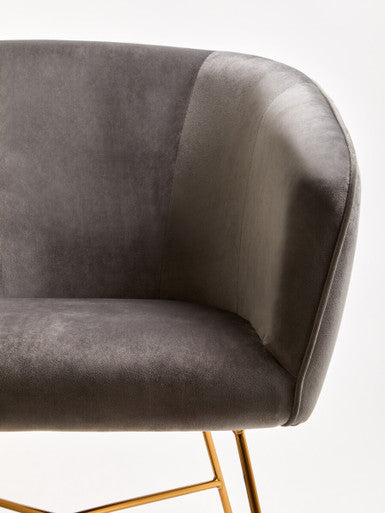 Stockholm Grey Chair With Metal Frame