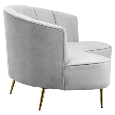 3 Seater Grey Velvet Sofa, Hasna