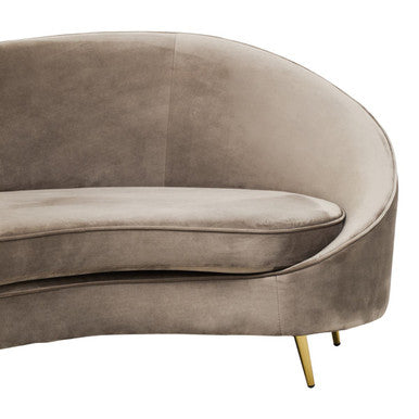 Hasina Three Seat Mink Velvet Sofa