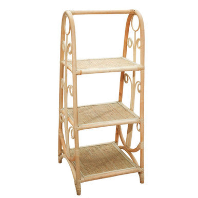 Mataram Three Tier Rattan Square Shelf Unit