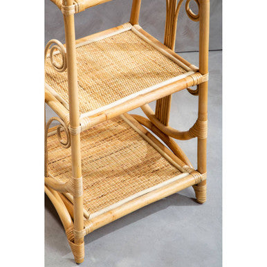 Mataram Three Tier Rattan Square Shelf Unit