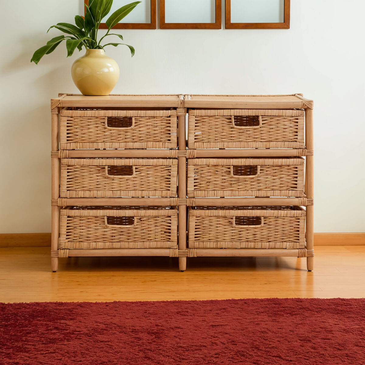 Mataram Natural Rattan Six Drawer Chest