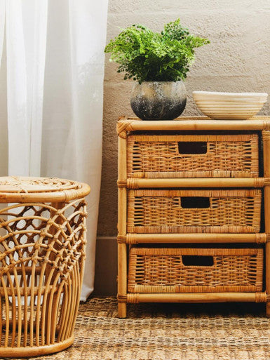 Mataram Natural Rattan Six Drawer Chest
