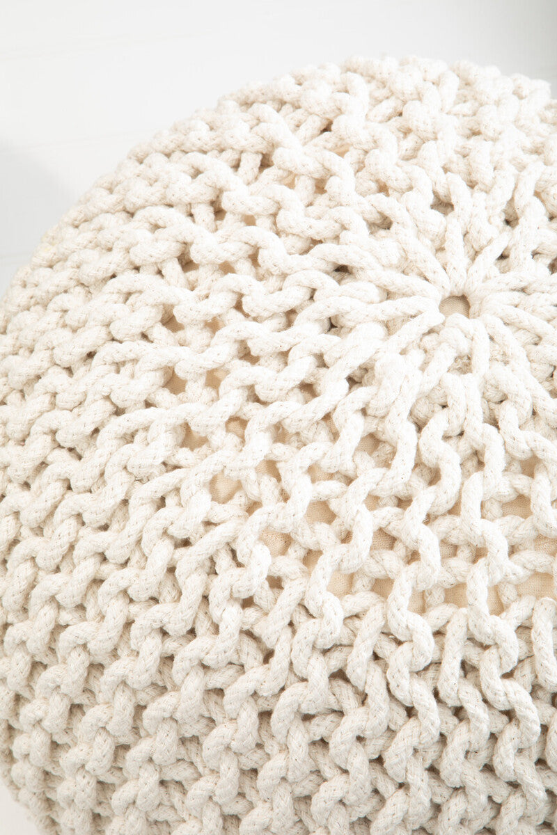 Kids Knit Cream Pouffe