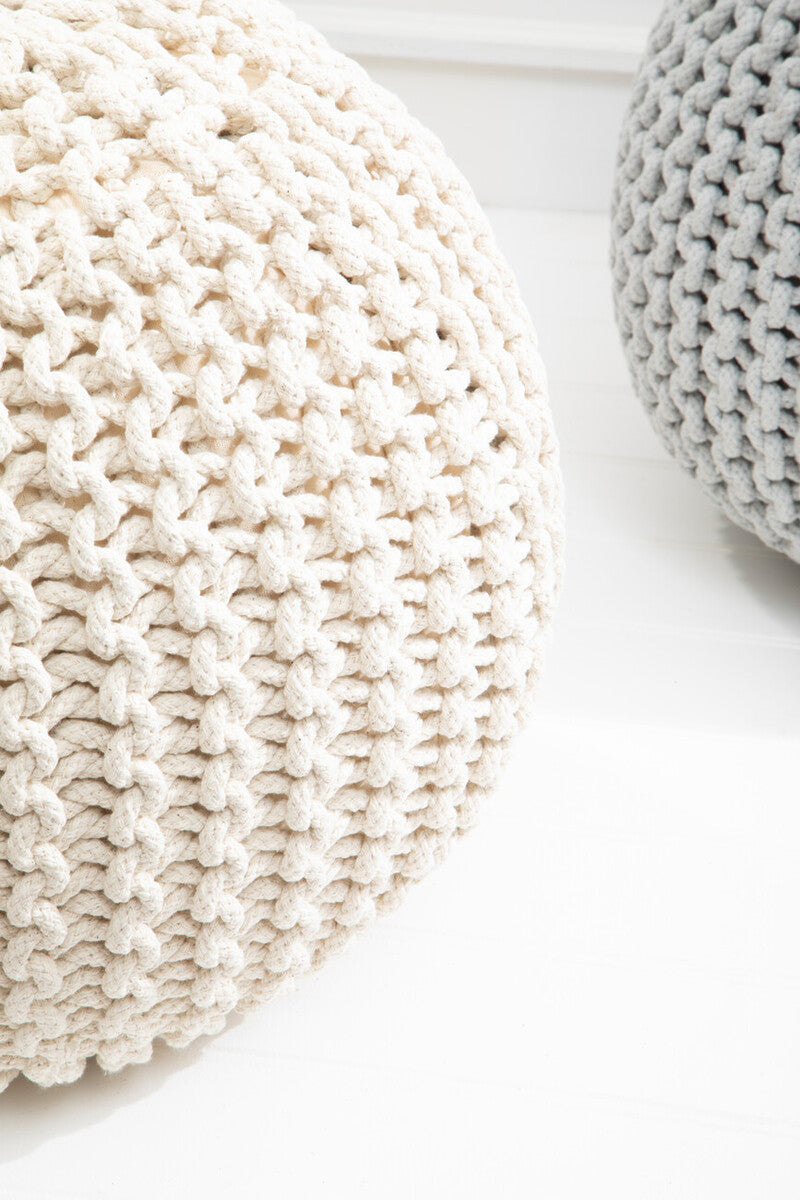 Kids Knit Cream Pouffe