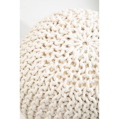 Kids Knit Cream Pouffe