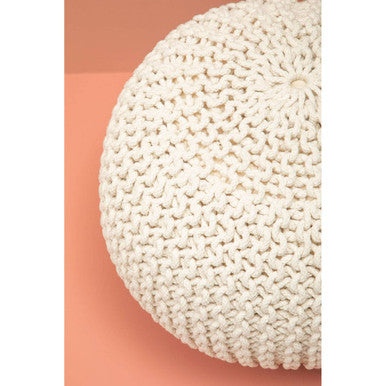 Kids Knit Cream Pouffe