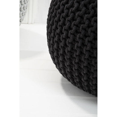 Kids Knit Black Pouffe
