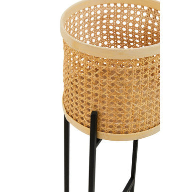 Depok Small Rattan Planter with Metal Stand