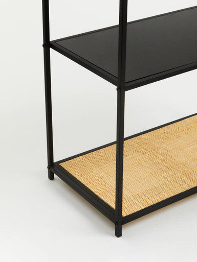 Depok Rattan And Metal Five Tier Shelf Unit