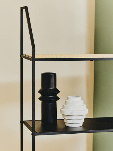 Depok Rattan And Metal Five Tier Shelf Unit