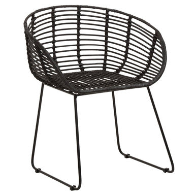 Black wire chair on a white background